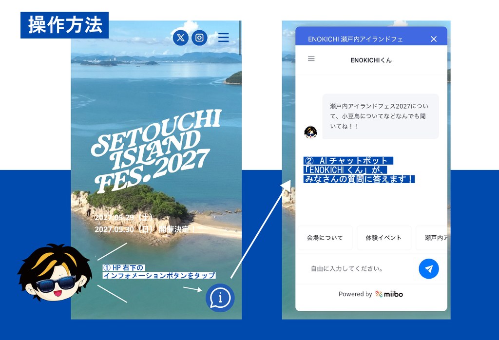 SIF・小豆島のこと、何でも聞いて！「ENOKICHIくん」がお答えします！